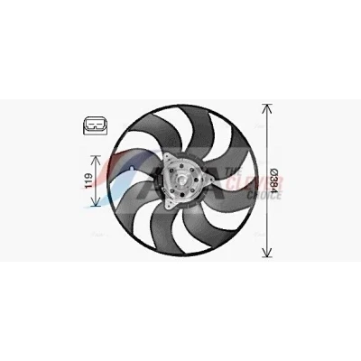 Billede af PRASCO RT7664 Køleventilator 384 12 uden kølerventilatorramme (karm)