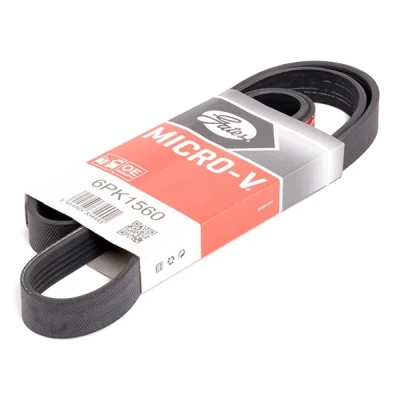 Billede af GATES 6PK1560 Kileribberem 1560 6 Polyester, EPDM (ethyl propylen dien gummi) FleetRunner Micro V TOYOTA: Corolla IX Hatchback, VIII Compact