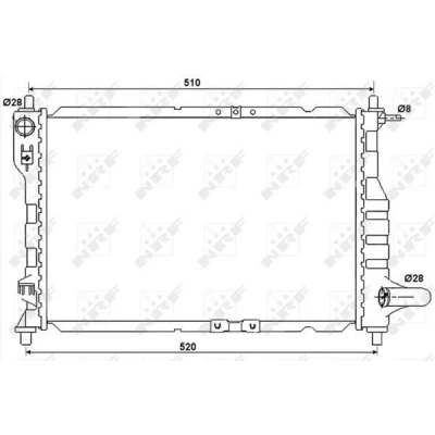 Billede af NRF 53068 Radiator Aluminium 460 320 16 Loddet køleripper CHEVROLET: Matiz