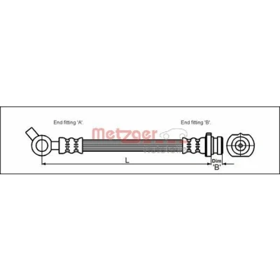 Billede af METZGER 4111975 Bremseslange 253 NISSAN: Patrol GR 4 SUV