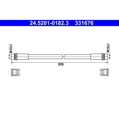 Billede af ATE 24.5201 0182.3 Bremseslange 205
