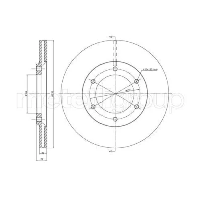 Billede af METELLI Bremseskive NISSAN: Patrol GR 4 SUV, Hardtop, 3/1 SUV 295,0mm 20,0mm 6 ventileret 23 0247 Bremseskiver, Skivebremser
