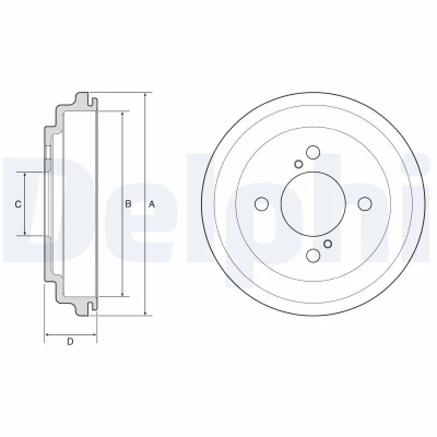 Billede af DELPHI BF646 Bremsetromler uden ABS sensorring, hjullejer, leje 216 SUZUKI: Celerio