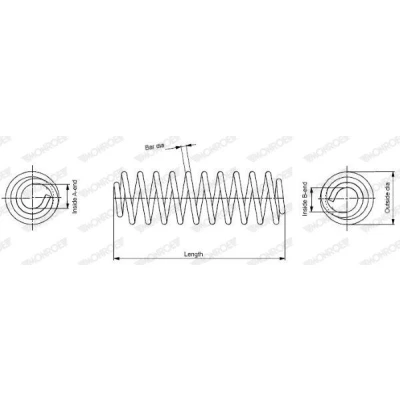 Billede af MONROE SP3922 Fjeder VOLKSWAGEN: Polo V Hatchback, AUDI: A1 Sportback