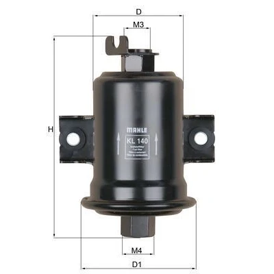 Billede af MAHLE ORIGINAL KL 140 Brændstoffilter Ledningsfilter AUDI: A6 C7 Avant, A3 Sedan, A5 B8 Coupe, PEUGEOT: 206+ Hatchback, Partner II Tepee, 206 SW