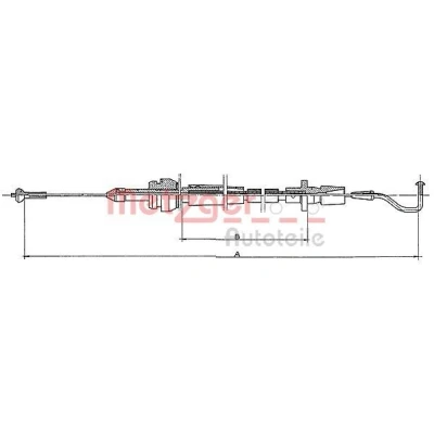 Billede af METZGER 11.082 Gaskabel COFLE VOLKSWAGEN: GOLF 2