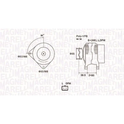 Billede af MAGNETI MARELLI 063731933010 Generator 12V 125A DACIA: Duster SUV, SANDERO 2, LOGAN MCV RENAULT: CLIO 3, Kangoo II Express
