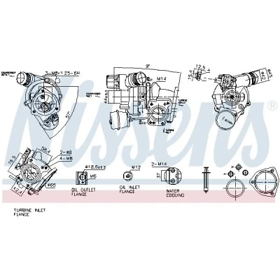 Billede af NISSENS 93557 Turbolader vandkølet pneumatisk PEUGEOT: 5008 I, 308 SW 2, CITROËN: C4 Grand Picasso 2