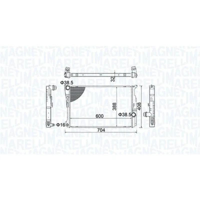 Billede af MAGNETI MARELLI 350213155200 Radiator 600 388 32 Loddet køleripper