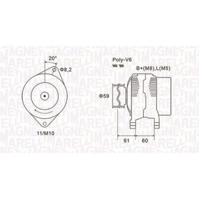 Billede af MAGNETI MARELLI 063731643010 Generator 14V 120A FIAT: Ducato II Ladvogn/Chassis, Van, CITROËN: Jumper I Bus