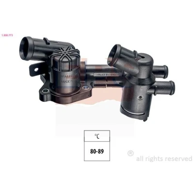 Billede af EPS 1.880.773 Termostat 80, 89 Made in Italy OE Equivalent med pakning VOLKSWAGEN: GOLF 6, Touran I, Polo V Hatchback, SEAT: Ibiza 4 Sportcoupe