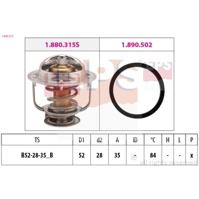Billede af EPS 1.880.315 Termostat 84 52 Made in Italy OE Equivalent med pakning