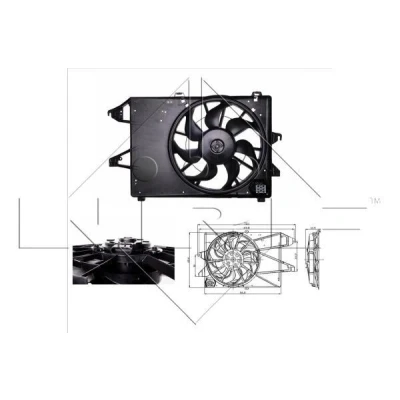 Billede af NRF 47005 Køleventilator 390 12 240 med kølerventilatorramme (karm), belastningsmodstand