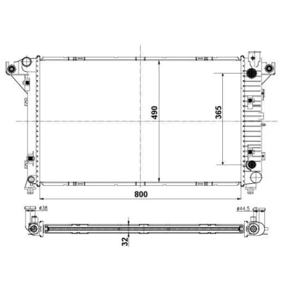 Billede af NRF 50248 Radiator Aluminium 802 493 32 med monteringsdele Loddet køleripper