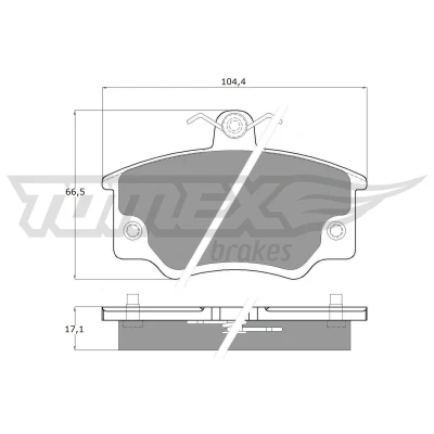 Billede af TOMEX brakes TX 10 731 Bremseklodser foraksel Inkl. slidadvarselskontakt FIAT: Punto I Hatchback, Uno Panda LANCIA: DELTA 1, Y