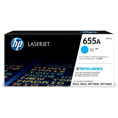 Billede af HP 655A cyan toner 10.500 sider original CF451A