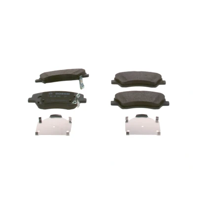 Billede af BOSCH 0 986 424 952 Bremseklodser Low Metallic med akustisk advarsel for slid anti knirke plade, monteringsvejledning KIA: Rio 4