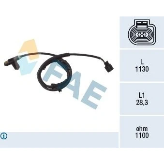 Billede af FAE 78025 ABS Sensor bagaksel Induktiv 2 1130 VOLKSWAGEN: Sharan I