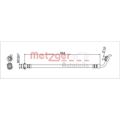 Billede af METZGER 4111719 Bremseslange Bagaksel venstre 264 M10x1