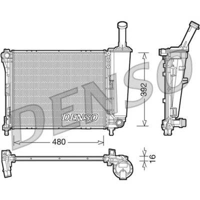 Billede af DENSO DRM09088 Radiator Aluminium 480 392 16 FIAT: Panda III Hatchback