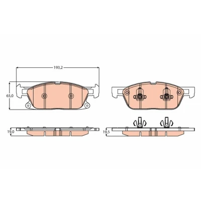 Billede af TRW GDB2167 Bremseklodser med akustisk advarsel for slid FORD: S Max Mk2, Galaxy Mk3 MPV