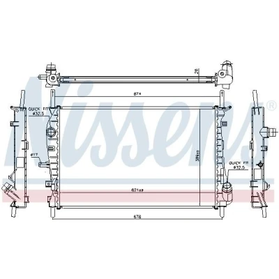 Billede af NISSENS 62023A Radiator Aluminium 621 389 26 Loddet køleripper FORD: MONDEO 3 Stufenheck,