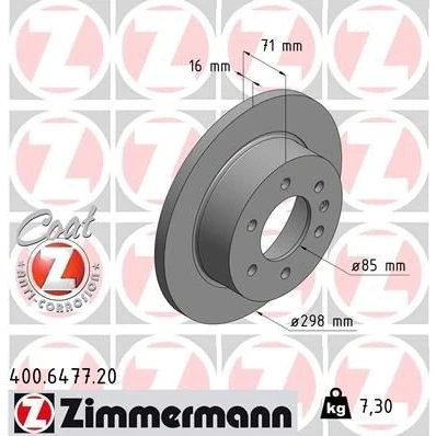 Billede af ZIMMERMANN COAT Z 400.6477.20 Bremseskiver 298 16 7/6 6 130 fuldstændigt coatet højkarboniseret MERCEDES BENZ: Sprinter 3 T Van, 3.5 Bus