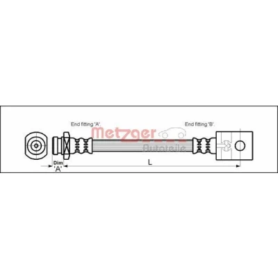 Billede af METZGER 4112525 Bremseslange 452 NISSAN: TERRANO 2