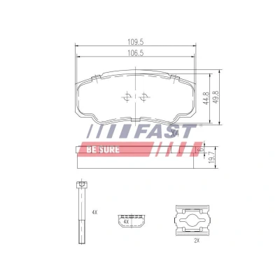 Billede af FAST FT29133 Bremseklodser foraksel med indbygget slidsensor CITROËN: Jumpy II MPV, PEUGEOT: Expert Van, I Tepee