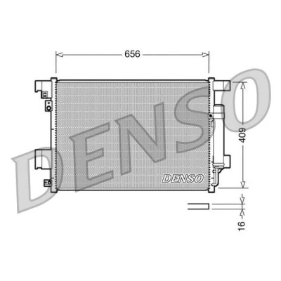 Billede af DENSO DCN21001 Kondensator med tørrer 656x409x16 R 134a 656 MITSUBISHI: Lancer 8, 8 Limousine