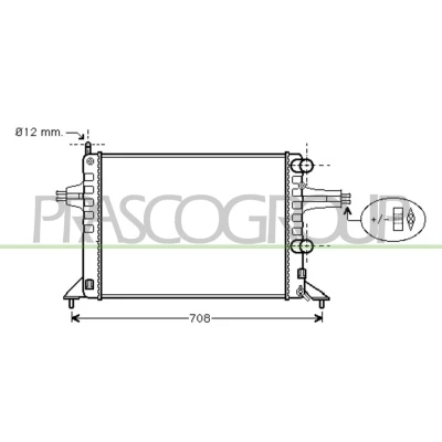 Billede af PRASCO OP017R012 Radiator Aluminium 543 378 23 Mekanisk fuget køleripper OPEL: Astra G Caravan, CC, Sedan