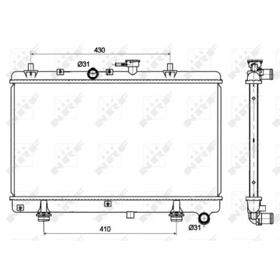 Billede af NRF 53121 Radiator Aluminium 647 350 26 Loddet køleripper