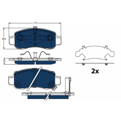 Billede af TRW GDB3376BTE Bremseklodser med akustisk advarsel for slid tilbehør HONDA: Insight II Hatchback