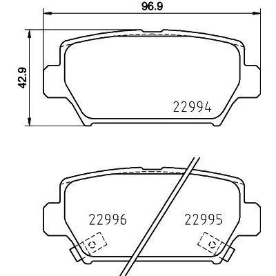 Billede af HELLA 8DB 355 039 401 Bremseklodser med akustisk advarsel for slid MITSUBISHI: Eclipse Cross