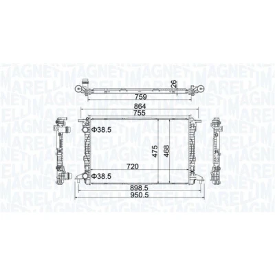 Billede af MAGNETI MARELLI 350213208900 Radiator 720 468 23 Mekanisk fuget køleripper