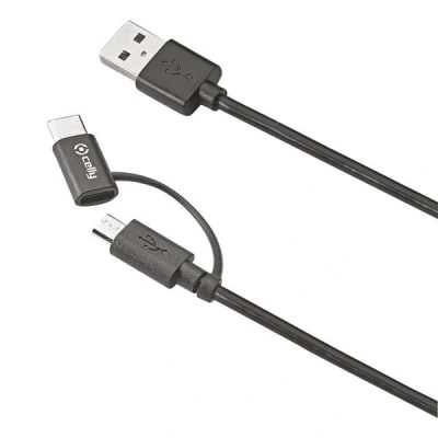Billede af Celly USB C kabel til USBCMICRO Sort Autoudstyr