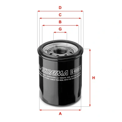 Billede af SOFIMA S 4030 R Oliefilter M 20 X 1,5 med en returløbs stop ventil Påskruet filter FIAT: 500 Hatchback, C Cabriolet, Grande Punto Hatchback