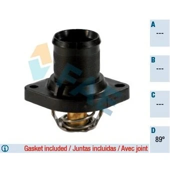 Billede af FAE 5205589 Termostat 89 med pakninger PEUGEOT: 206 Hatchback, 307 SW, 207 CITROËN: C3 I C4 Coupe, Berlingo / First