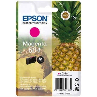 Billede af Epson 604 magenta blækpatron 2.4 ml C13T10G34010 original