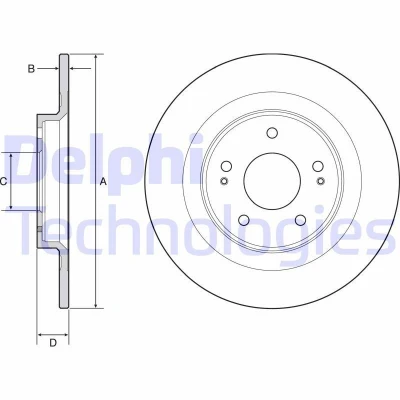 Billede af DELPHI BG4924C Bremseskiver 302 10 5 fuldstændigt coatet ubehandlet uden hjullejer, ABS sensorring MITSUBISHI: ASX SUV, OUTLANDER 3