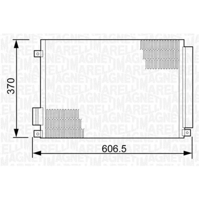 Billede af MAGNETI MARELLI 350203497000 Kondensator med tørrer 528x365,2x12 365,2 528 12 FIAT: 500 Hatchback, C Cabriolet, FORD: KA Hatchback