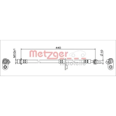 Billede af METZGER 4111649 Bremseslange Bagaksel venstre 440 TOYOTA: Yaris I Hatchback