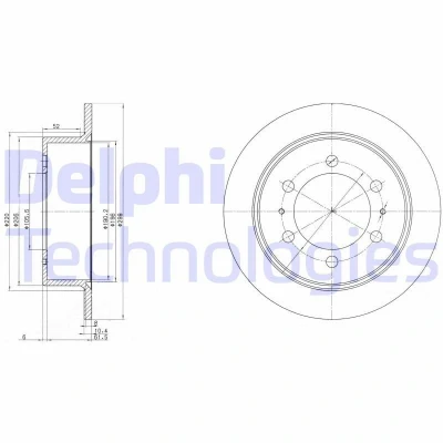 Billede af DELPHI BG3522 Bremseskiver 299 10 6 fuldstændigt olieret ubehandlet uden hjullejer, ABS sensorring SSANGYONG: Rexton / 2