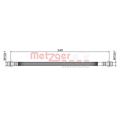 Billede af METZGER 4111881 Bremseslange Bagaksel højre, på indersiden 345