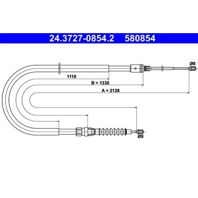 Billede af ATE 24.3727 0854.2 Håndbremsekabel 2128 PEUGEOT: 308 I SW