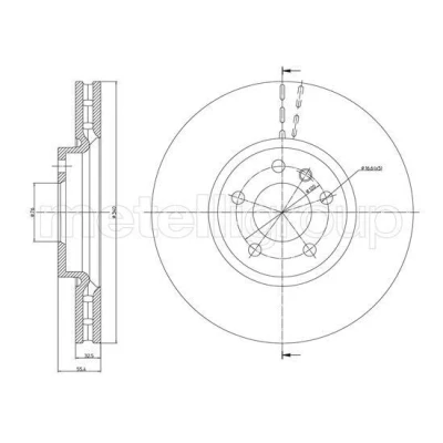 Billede af METELLI Bremseskive VOLKSWAGEN: Multivan 5 (7HM, Transporter 6, Bus 340,0mm 32,6mm ventileret 23 1470C Bremseskiver, Skivebremser