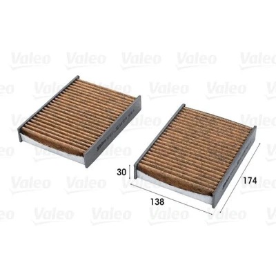 Billede af VALEO 701017 Kabinefilter Aktivkul filter med Polyphenol, anti skimmel virkning, antiallergisk virkning 174, 174 CLIMFILTER SUPREME