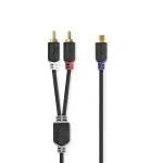 Billede af Stereo Audio kabel 2x RCA Hanstik Hunstik Guldplateret 0.20 m Runde Anthracite Window Box