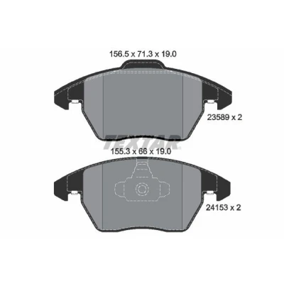 Billede af TEXTAR 2358901 Bremseklodser Ikke forberedt til slidindikator PEUGEOT: 208 I Hatchback, 207 SW, CITROËN: C4 Coupe