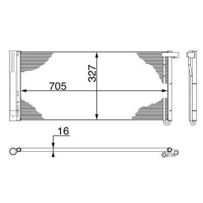 Billede af MAHLE ORIGINAL AC 425 000S Kondensator med tørrer, uden sensor 705